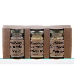 COFFRET 3 MOUTARDES -noix/truffe/cepe-3X90gr.