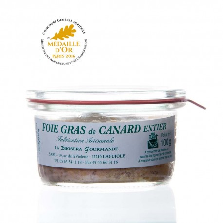 Foie gras de canard entier 100g "drosera"