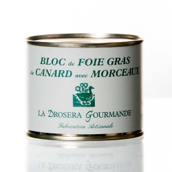 Bloc de foie gras de canard avec morceaux 200g "drosera"