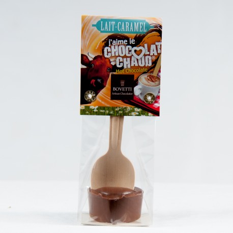 Cuillère bois chocolat chaud lait caramel 35g