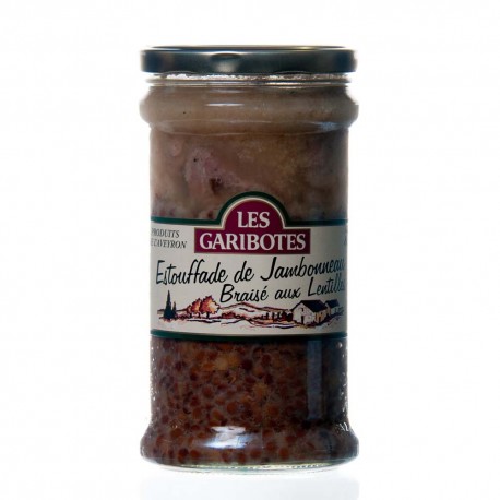 Estouffade de jambonneau braise aux lentilles 800g "garibotes"