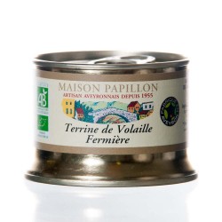 Terrine fermière pure volaille 130g "Papillon" BIO